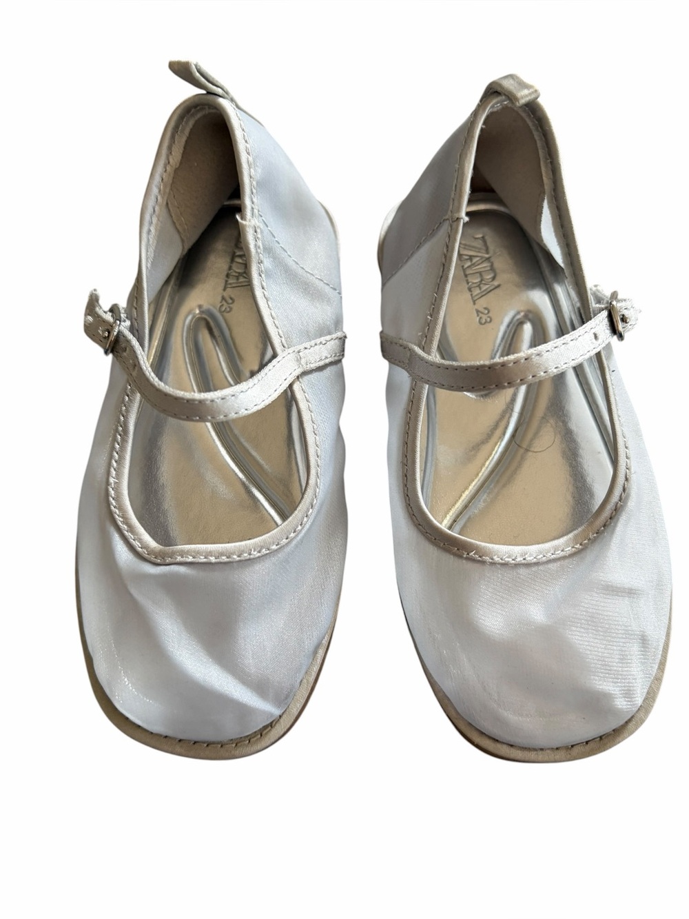 Zara Sheer Silver Mary Jane Shoes